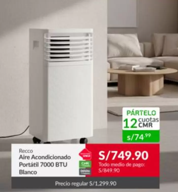 Recco - Aire Acondicionado Portátil 7000 BTU