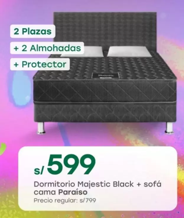 Dormitorio Majestic Black + sofá cama