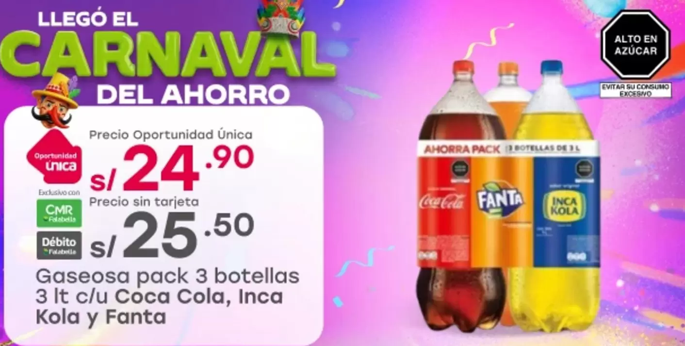 Coca-Cola - Gaseosa pack 3 botellas