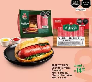 Suiza - Chorizo Parrilero Precocido, Chorizo Precocido