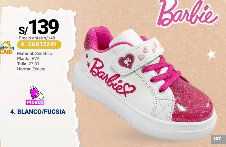 Barbie - Zapatillas 4. 2AR12241