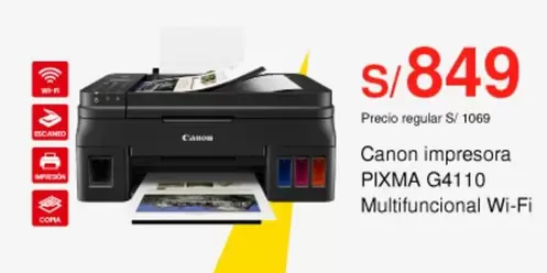 Canon - impresora PIXMA G4110 Multifuncional Wi-Fi