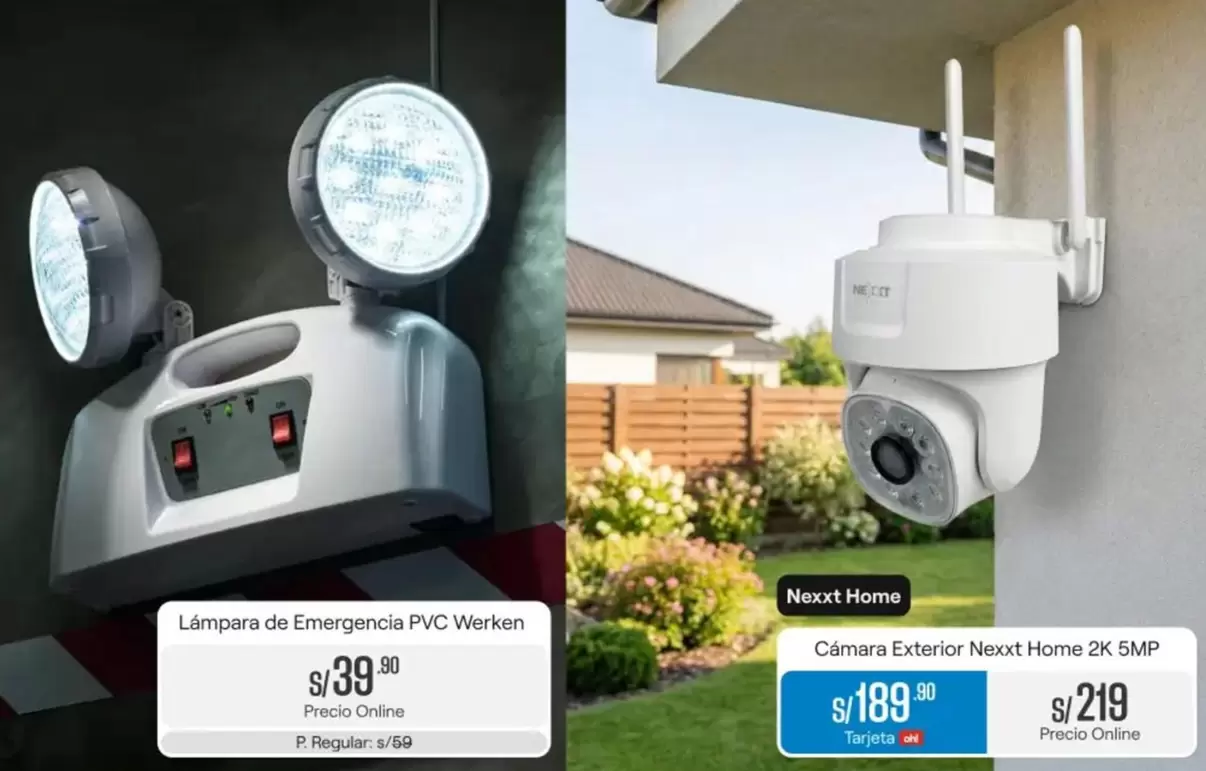 Lampara de Emergencia PVC, Camara Exterior 2K SMP