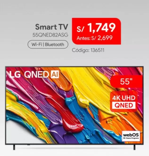 Lg - Smart TV 55QNED82ASG