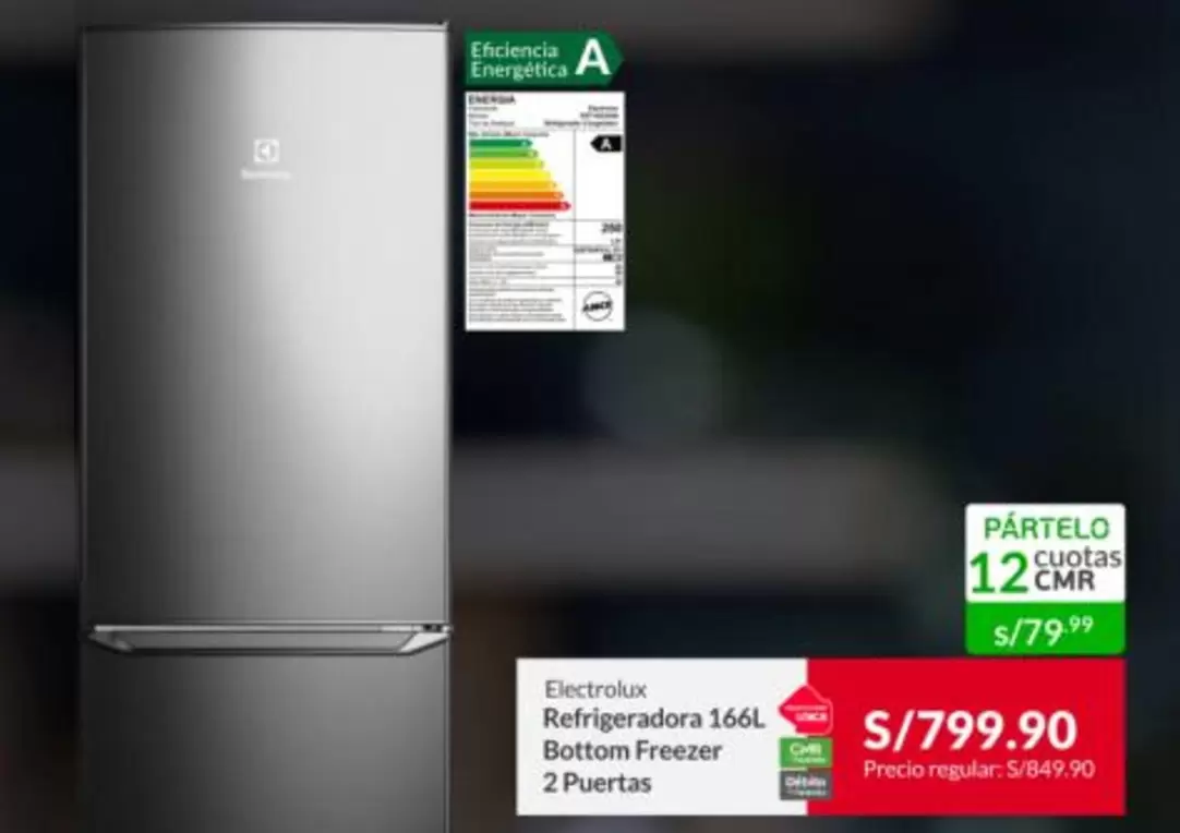 Electrolux - Refrigeradora 166L Bottom Freezer 2 Puertas