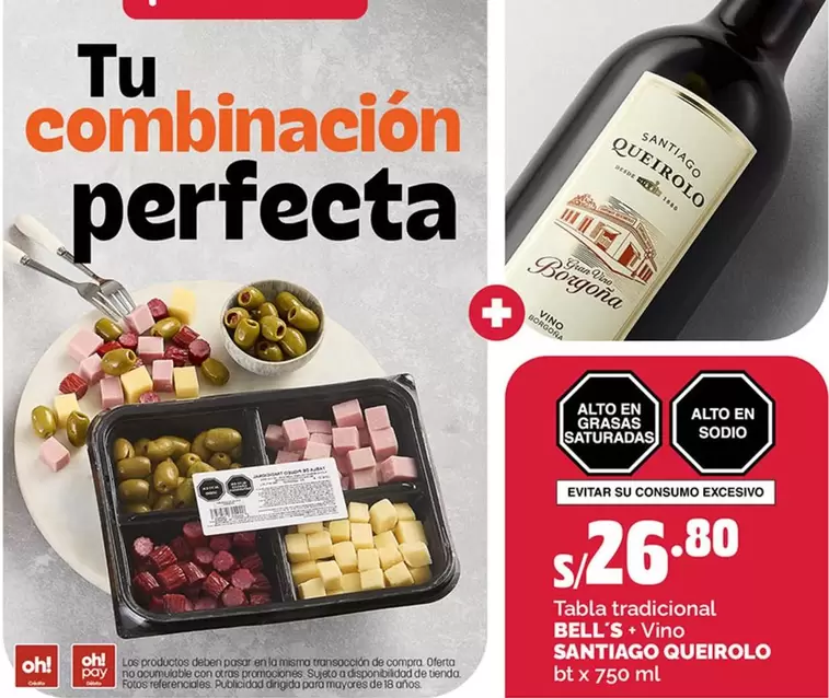 Queirolo - Tabla tradicional BELL'S, Vino SANTIAGO QUEIROLO