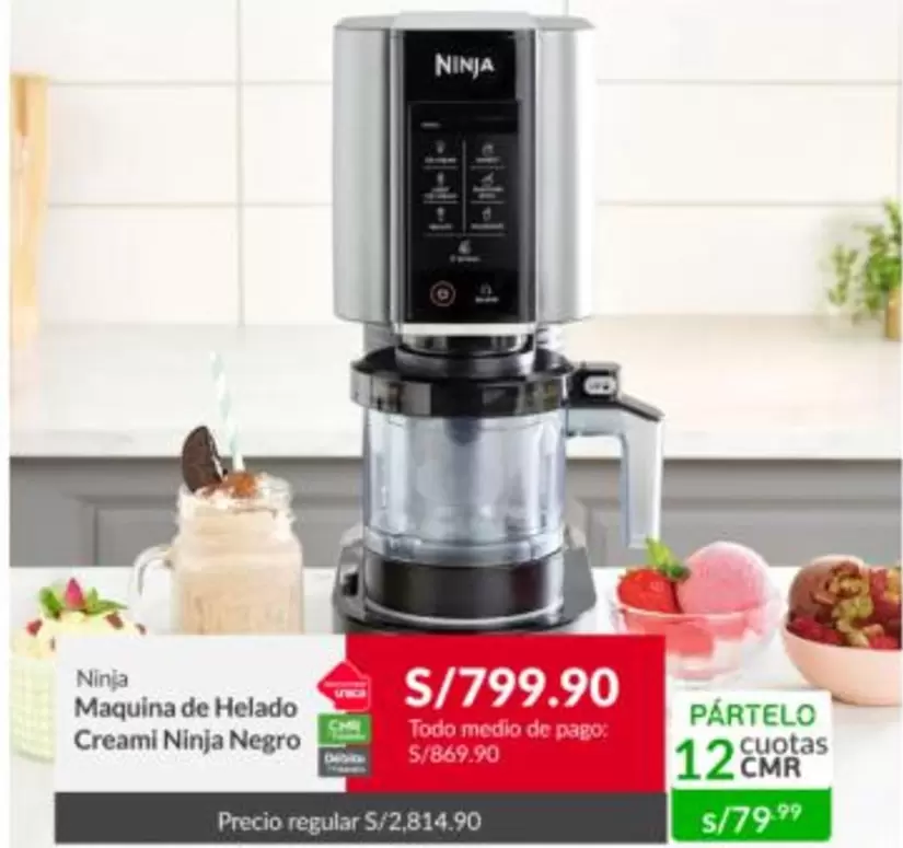 Maquina de Helado Creami Ninja Negro