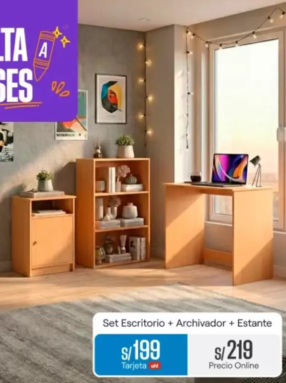 Set Escritorio + Archivador + Estante