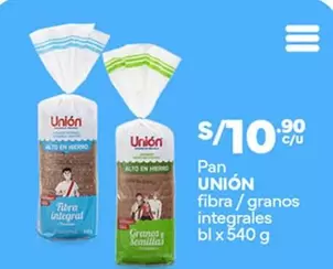 Unión - Pan fibra / granos integrales