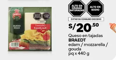 Braedt - Queso en tajadas edam/mozzarella/gouda