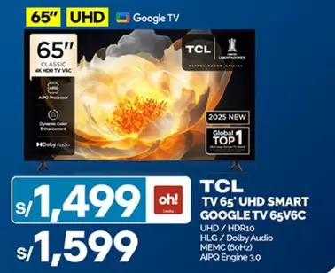 Global - TV 65' UHD SMART GOOGLE TV 65V6C