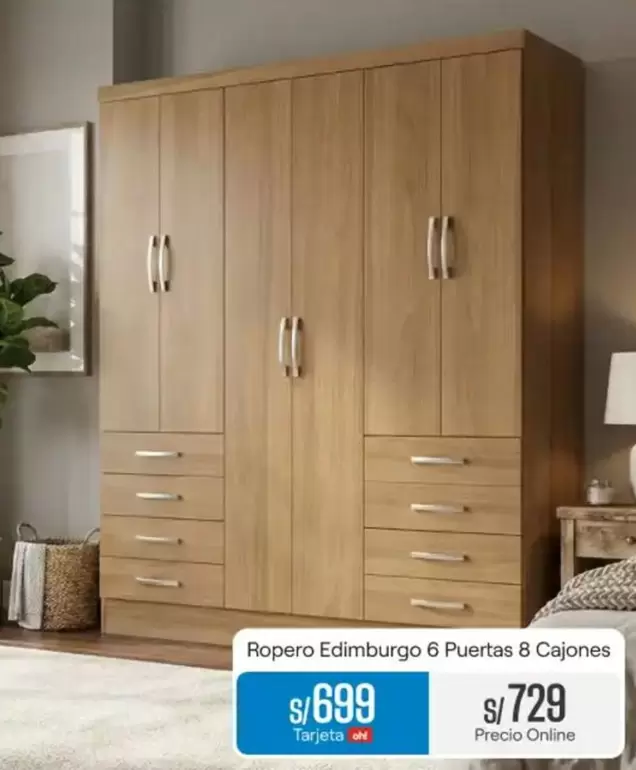 Ropero Edimburgo 6 Puertas 8 Cajones