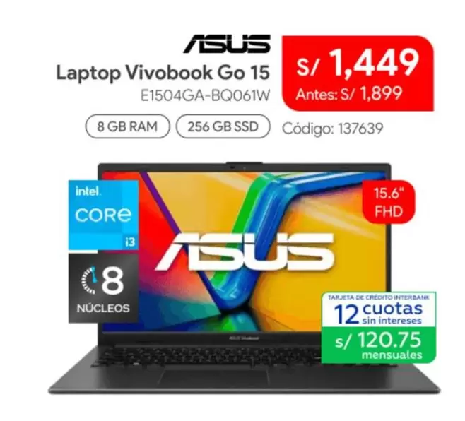 Asus - Laptop Vivobook Go 15 E1504GA-BQ06TW