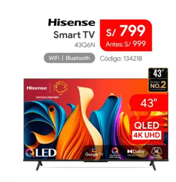 Hisense - Smart TV 43Q6N