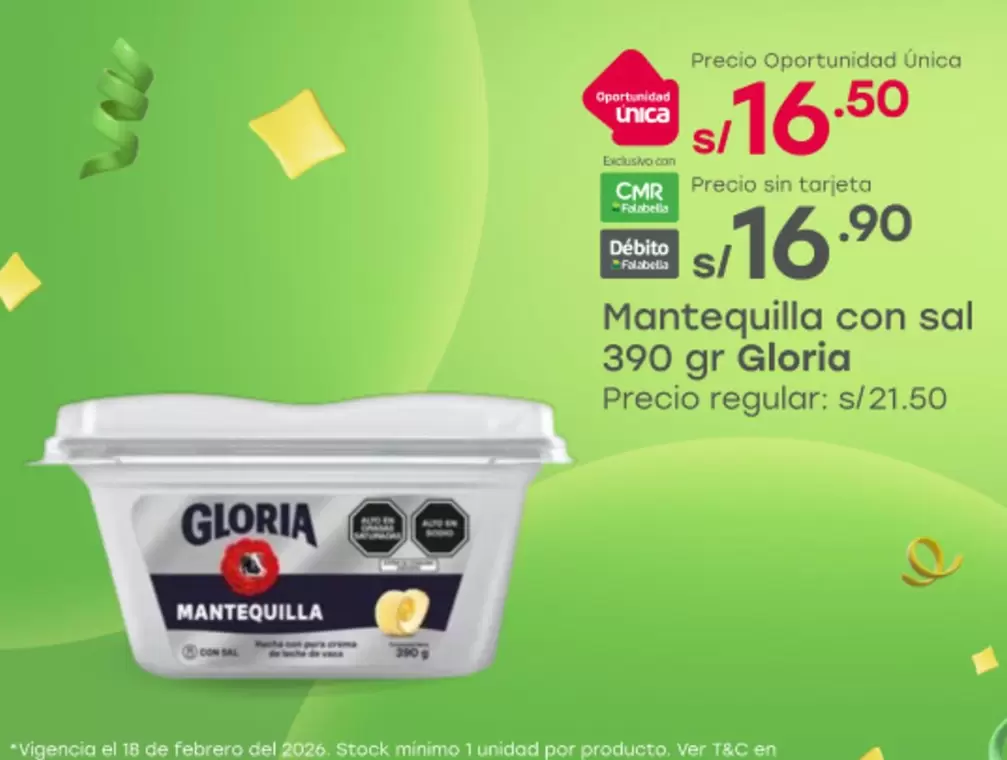 Gloria - Mantequilla con sal