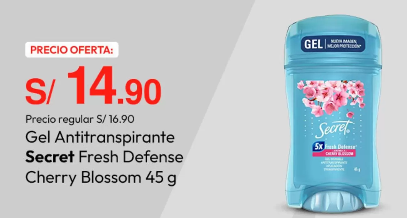 Secret - Gel Antitranspirante Fresh Defense Cherry Blossom