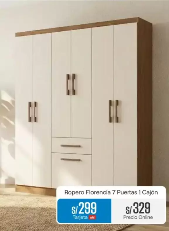 Ropero Florencia 7 Puertas 1 Cajón