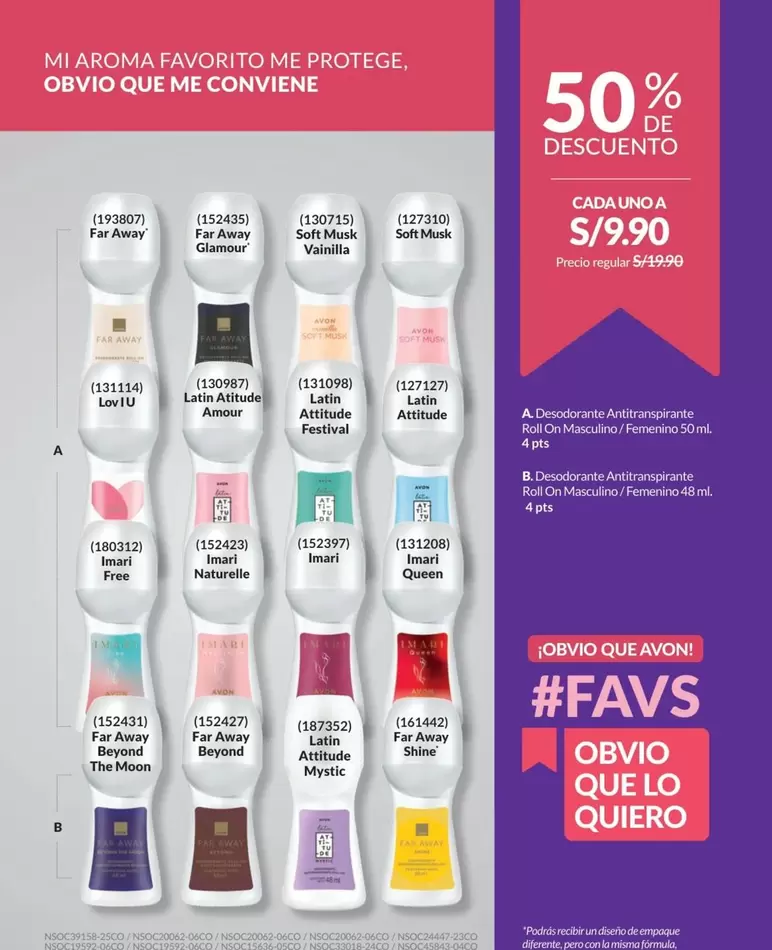 Glamour - Desodorante Antitranspirante Roll On Masculino / Femenino 50 ml