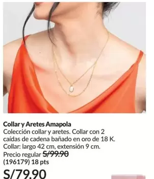 Oro - Collar y Aretes Amapola