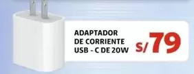 ADAPTADOR DE CORRIENTE USB - C DE 20W