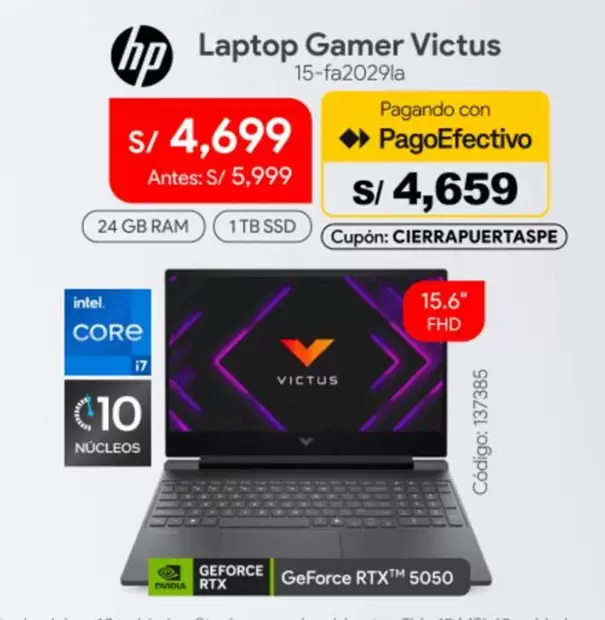 Hp - Laptop Gamer Victus 15-fa2029la