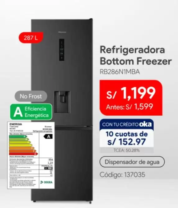 Refrigeradora Bottom Freezer RB286N1MBA