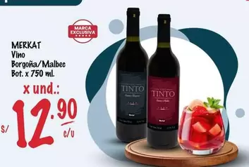 Merkat - Vino Borgoña/Malbec Bot. x 750 ml