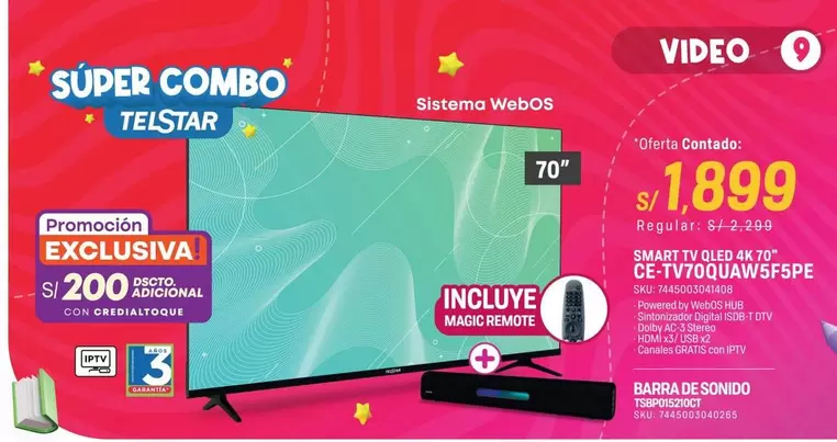 Smart - SMART TV OLED 4K 70" CE-TV70QUAW5FSPE