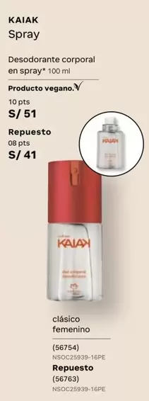 Kaiak - Desodorante corporal en spray