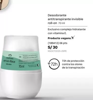 PTS - Desodorante antitranspirante invisible roll-on 70 mi
