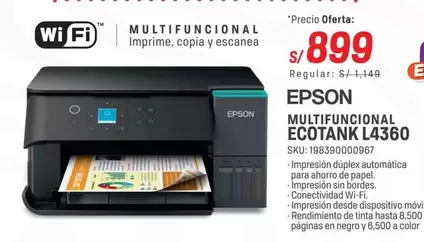 Epson - MULTIFUNCIONAL ECOTANK L4360