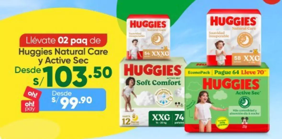 Huggies - Natural Care y Active Sec