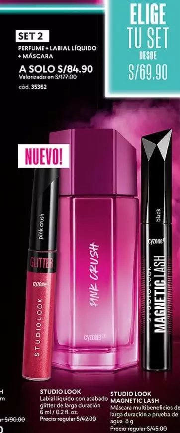 Studio - SET 2 PERFUME + LABIAL LIQUIDO + MASCARA