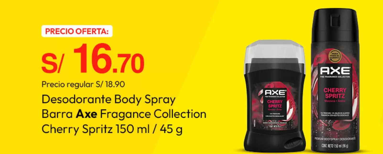 Axe - Desodorante Body Spray Barra Fragance Collection Cherry Spritz