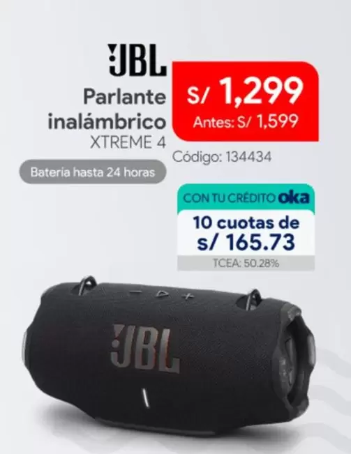 JBL - Parlante inalámbrico XTREME 4