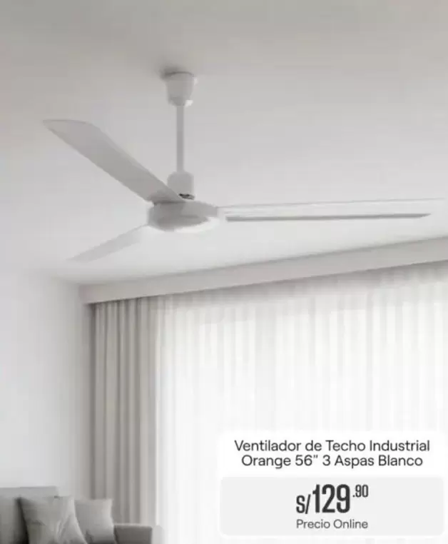 Orange - Ventilador de Techo Industrial  56" 3 Aspas Blanco