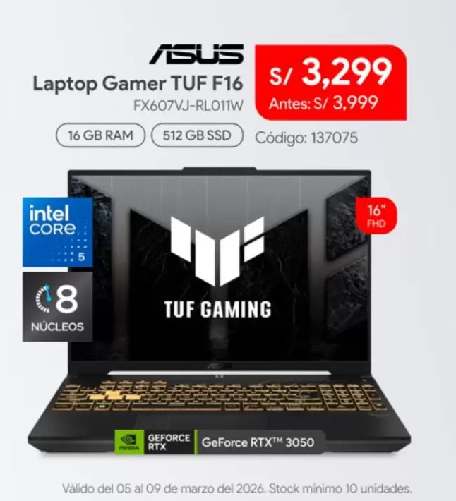 Asus - Laptop Gamer TUF F16 FX607VJ-RL011W