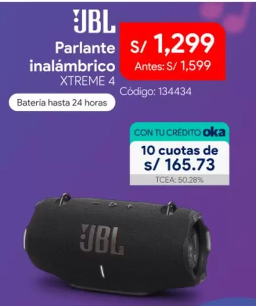 JBL - Parlante inalámbrico XTREME 4
