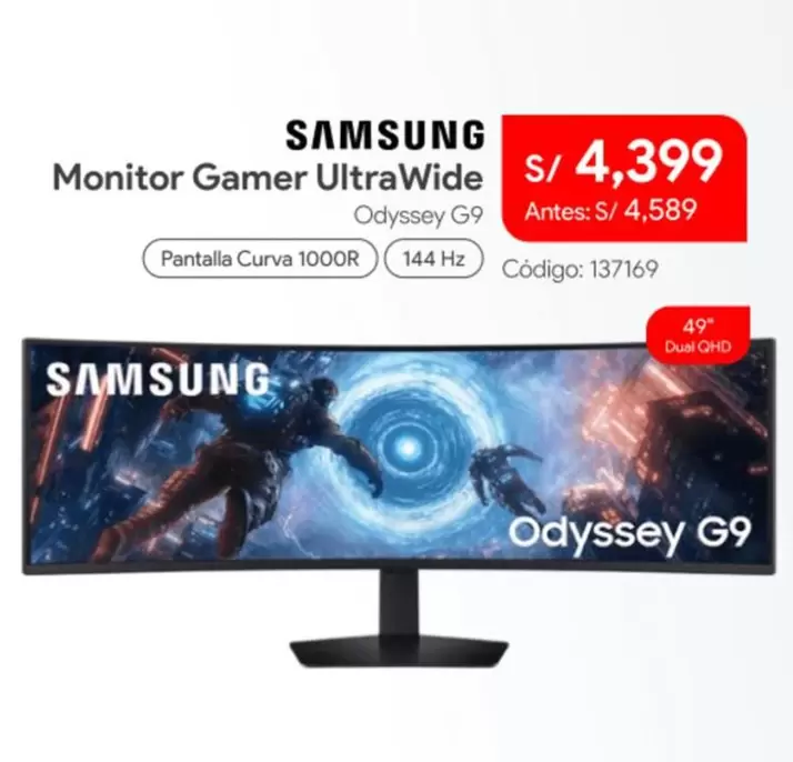 Samsung - Monitor Gamer UltraWide Odyssey G9