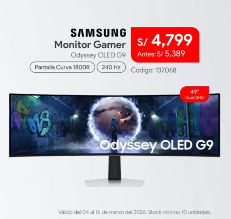 Samsung - Monitor Gamer Odyssey OLED G9