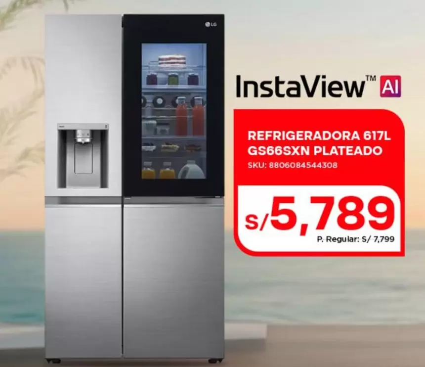 Lg - REFRIGERADORA 617L GS66SXN PLATEADO