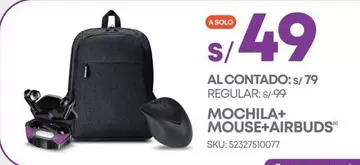 Solo - MOCHILA+MOUSE+AIRBUDS