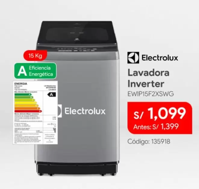 Electrolux - Lavadora Inverter EWIP15F2XSWG