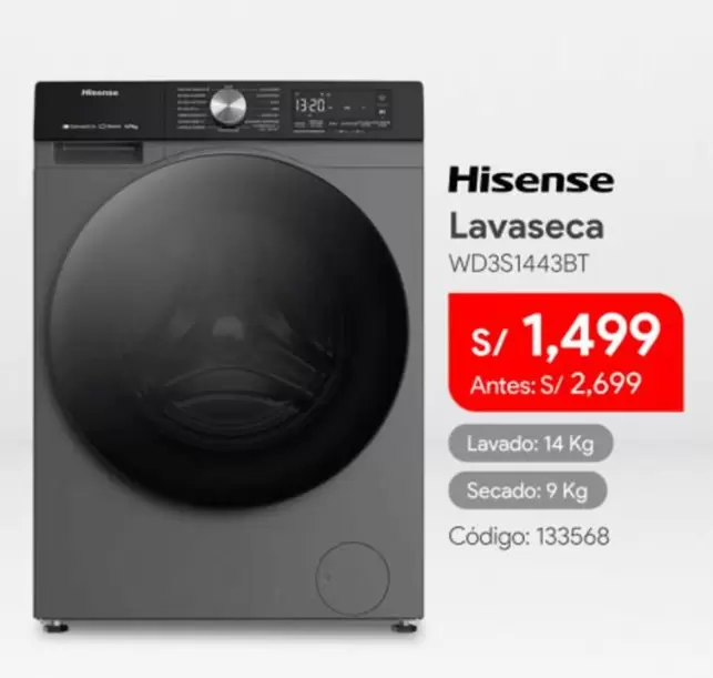 Hisense - Lavaseca WD3S1443BT