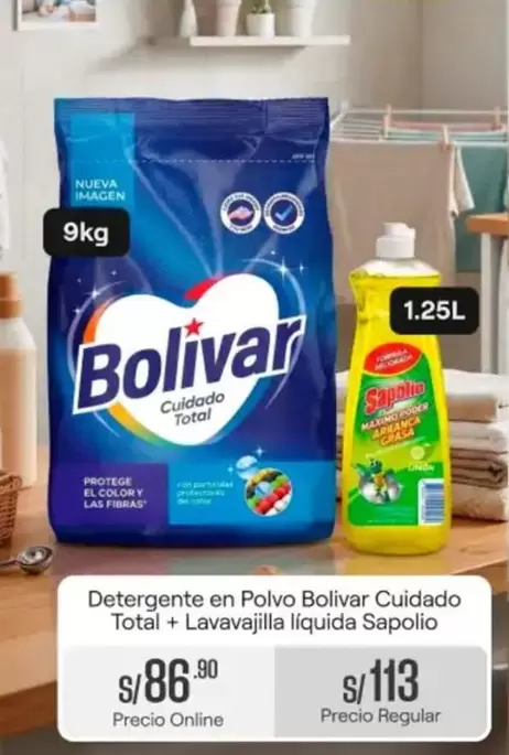 Bolívar - Detergente en Polvo Cuidado Total + Lavavajilla líquida