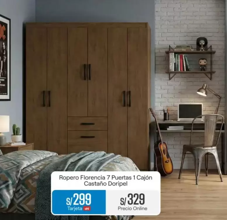 Ropero Florencia 7 Puertas 1 Cajón