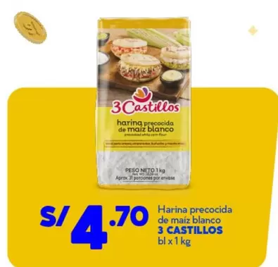 Harina precocida de maíz blanco