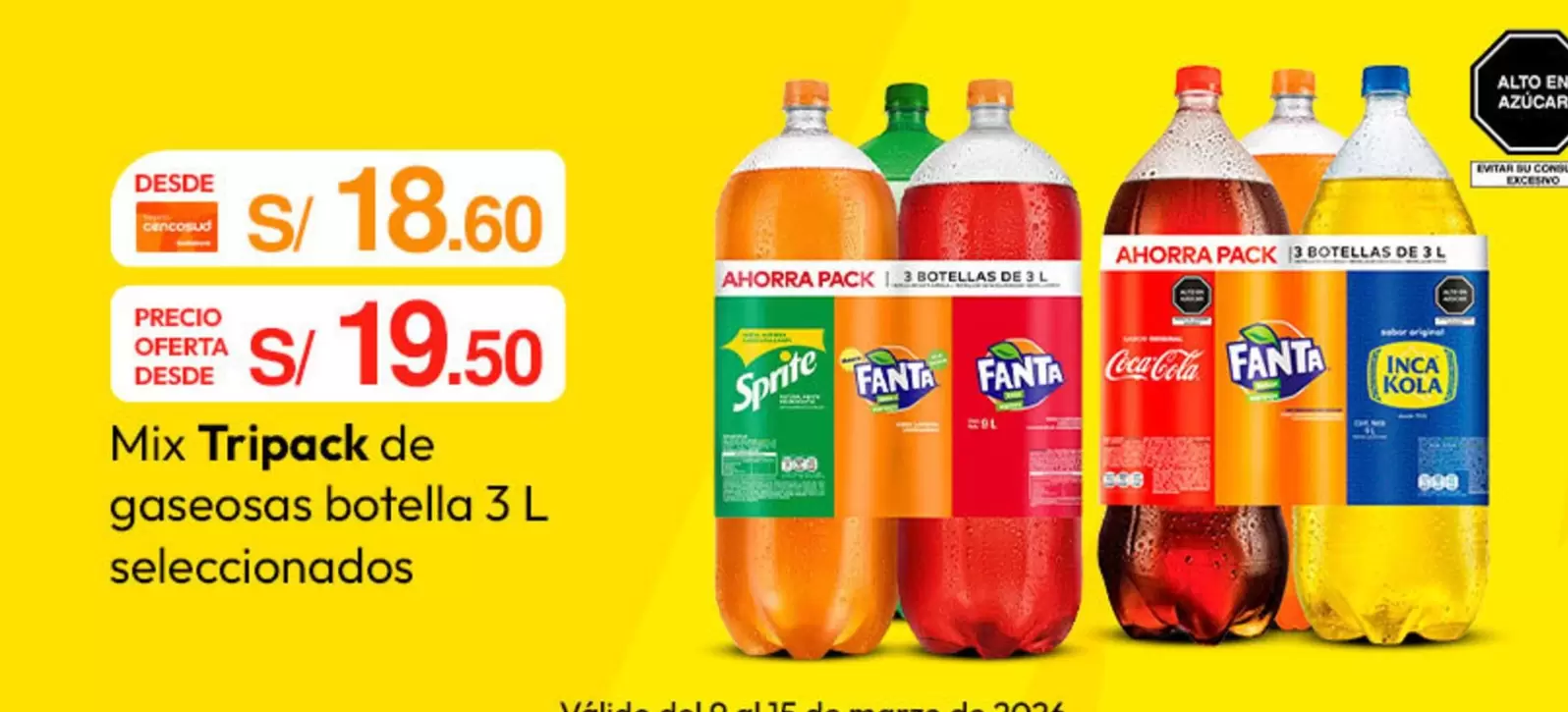 Sprite - Tripack de gaseosas botella
