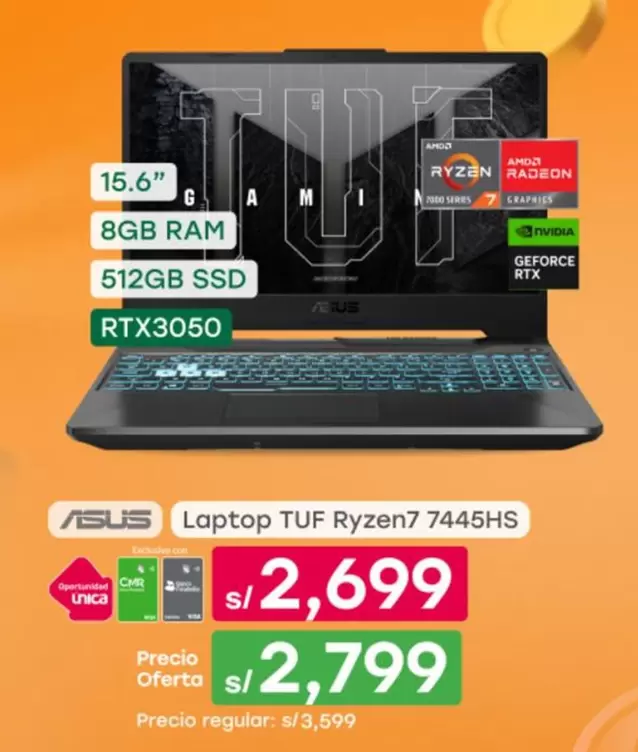 Asus - Laptop TUF Ryzen7 7445HS