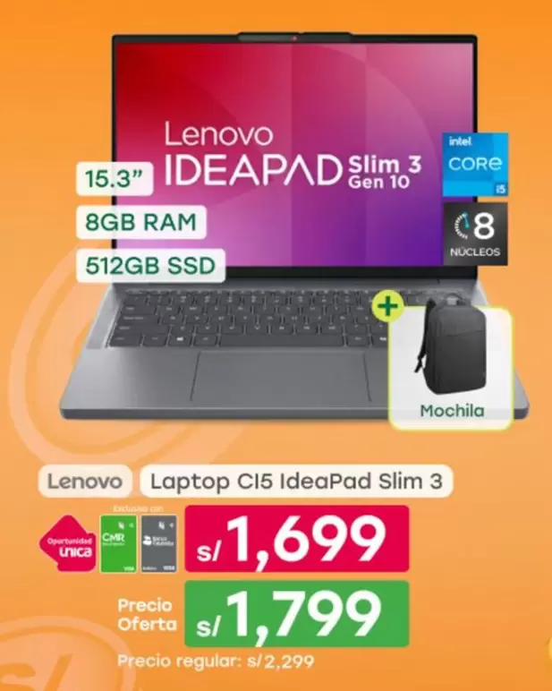 Lenovo - Laptop C15 IdeaPad Slim 3